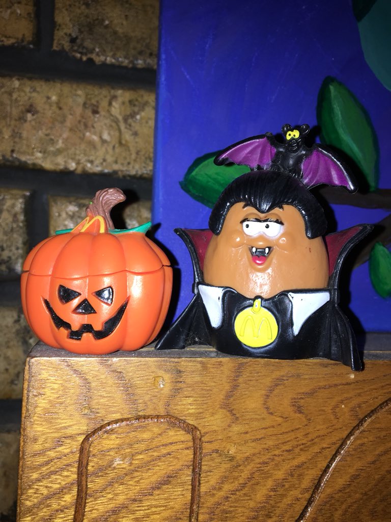 beckybena's tweet photo. My son 28 now got these in his Happy Meal as a kid &amp; we still have them! Still my favorite Halloween deco! #McDonalds #chickennugget #pumkin https://t.co/egMT1mazSW