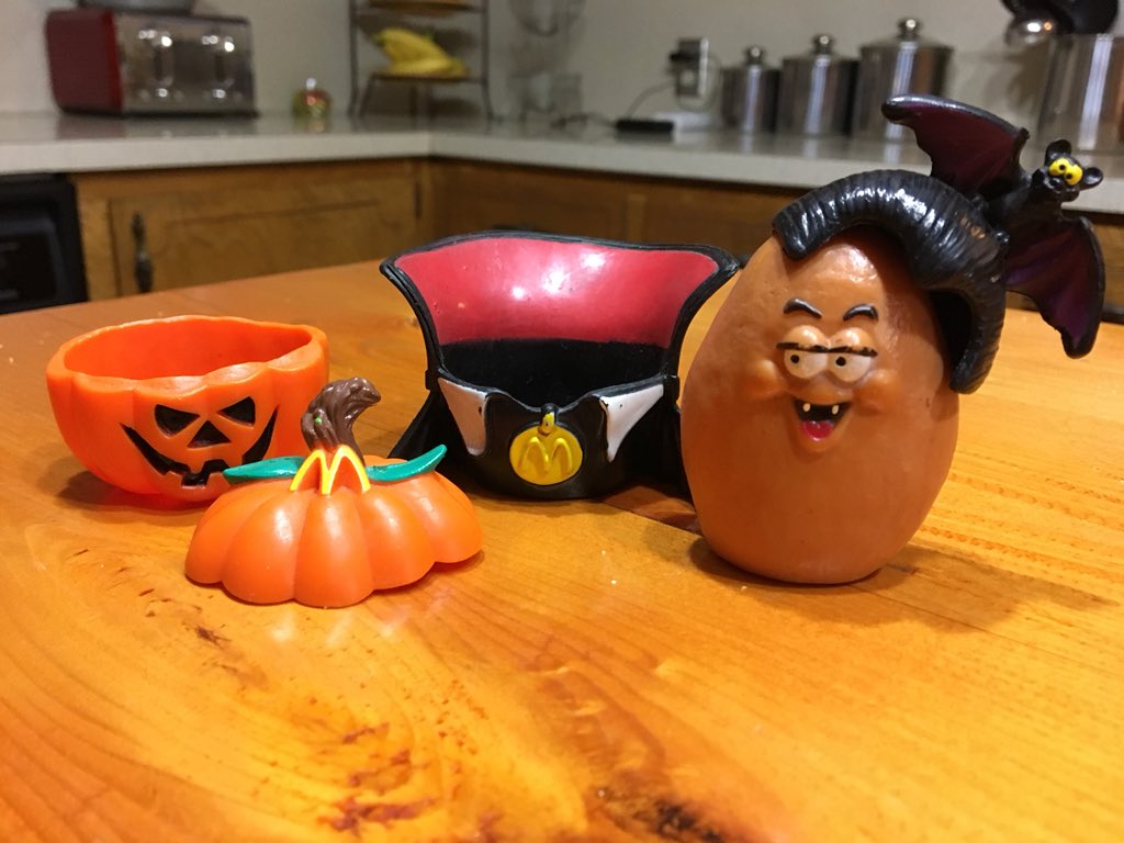 beckybena's tweet photo. My son 28 now got these in his Happy Meal as a kid &amp; we still have them! Still my favorite Halloween deco! #McDonalds #chickennugget #pumkin https://t.co/egMT1mazSW