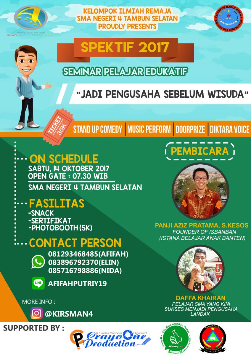Selamat dan sukses acaranya buat SMAN 4 TAMBUN SELATAN