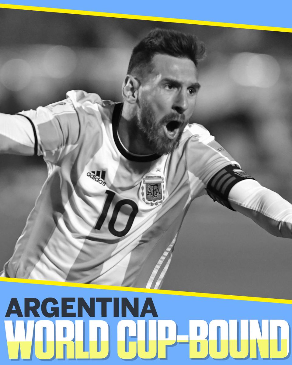 espn's tweet photo. Argentina was in danger of missing the World Cup.

A Lionel Messi hat trick made sure that didn't happen. https://t.co/DyDutcmdv5