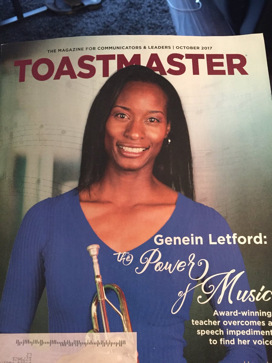 Official_AlexB_'s tweet photo. Congrats to my friend @GeneinLetford on her @Toastmasters magazine feature! An inspirational read for those contemplating public speaking. 🎉 https://t.co/BFod1b9WYe