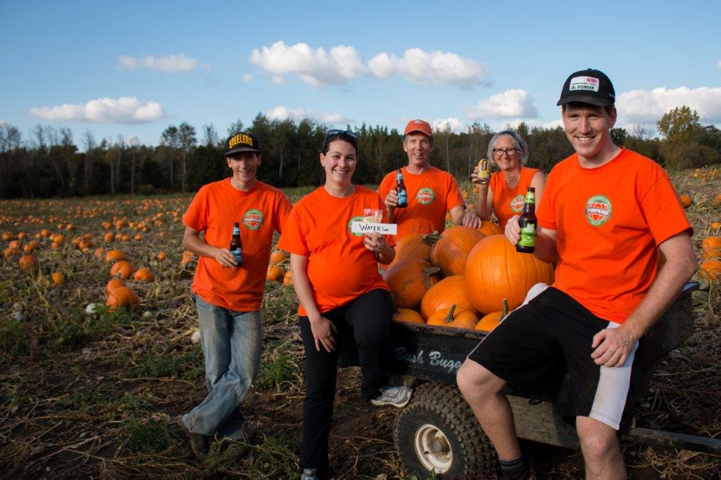 GoodPumpkins's tweet photo. The hardworking @GoodPumpkins crew takes a well deserved break with some @WaterlooBrewing brews! #PourTheBoar https://t.co/IEvloGJ3lE