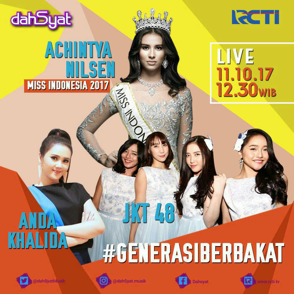[INFO] Jangan lewatkan penampilan JKT48 di <a href="/dahSyatMusik/">dahSyat</a> <a href="/OfficialRCTI/">RCTI</a> siang ini, LIVE pukul 12.30 WIB! #GENERASIBERBAKAT