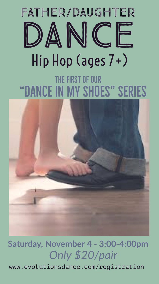 evolutionsdance's tweet image. Father/Daughter Dance - Nov. 4 - "Dance in My Shoes" series. Laughter. Fun. Memories! evolutionsdance.com/registration #yycfamily #yycdance #danceyyc