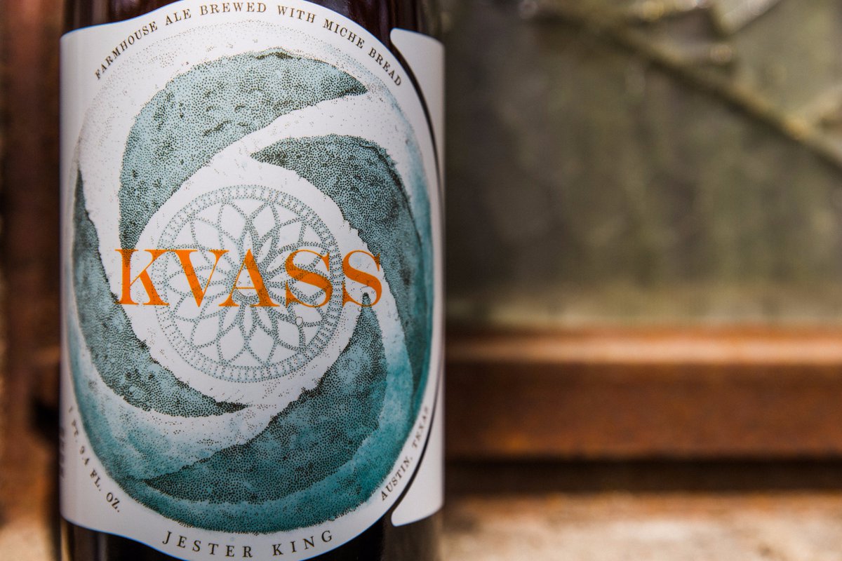 This Friday, we’ll be releasing 2017 Kvass! Kvass, our farmhouse ale brewed w/ rye bread from @MicheBread in Austin! jesterkingbrewery.com/2017-jester-ki…