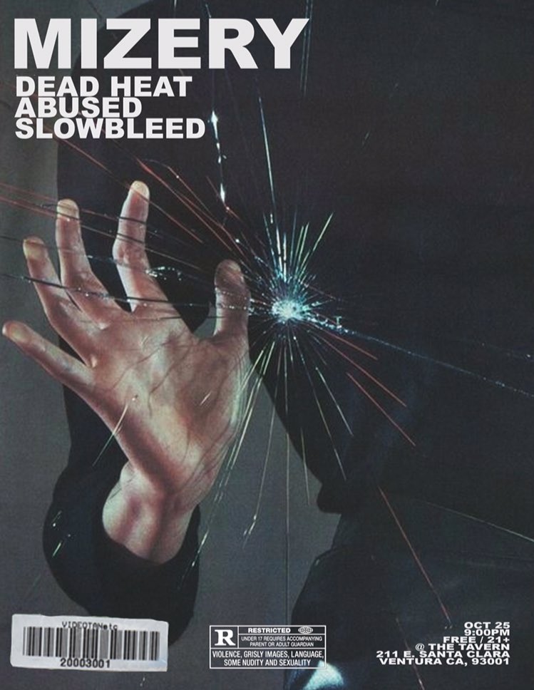 abusedband's tweet image. Playing @ The Tavern w/ 

@mizeryhardcore 
@DeadHeat805 
@SlowbleedCA. 

10/25 • 9PM • FREE • 21+