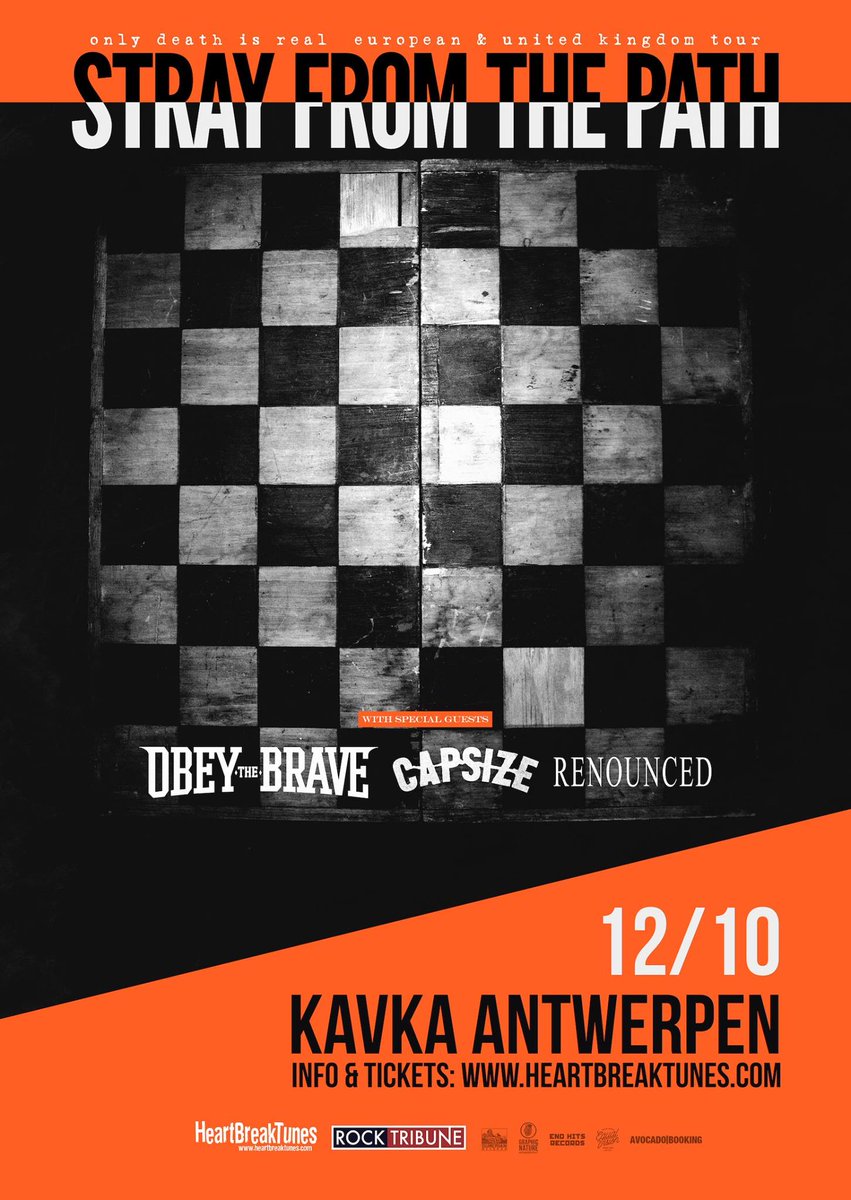 RealityRecs's tweet image. Tomorrow we'll be at this @HEARTBREAKTUNES show in Antwerp!
#strayfromthepath #obeythebrave #capsize #renounced #hearbreaktunes #kavka