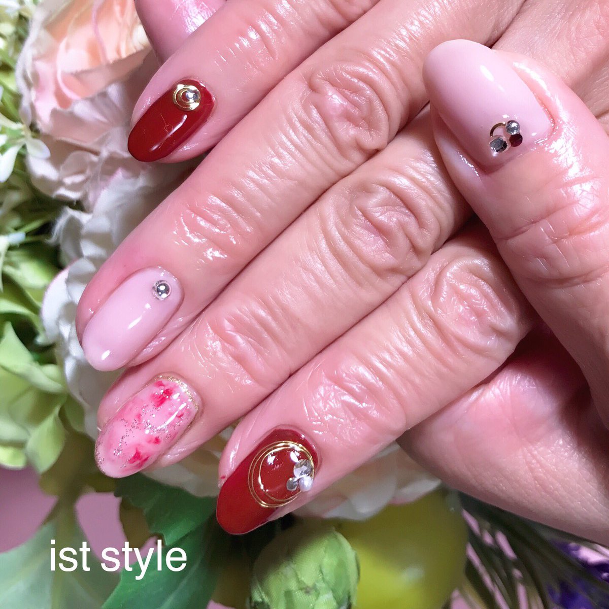 ネイルサロン Ist Style オススメネイル 8 000 ボルドー ワイヤーネイル Iststyle Nail 旗の台 大井町線 池上線 ネイル ボルドー 秋色 ワイヤーネイル Bordeaux 50代 ステキ女子 エレガント Elegant Nail イストスタイル T