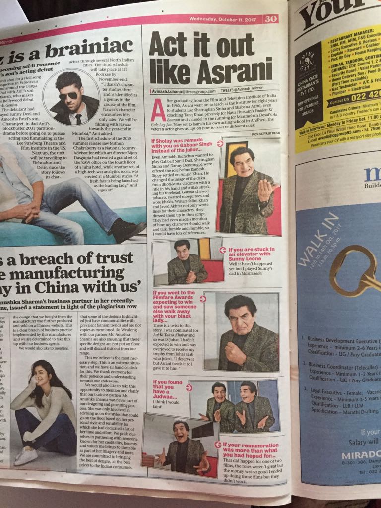Asranisacting's tweet photo. #Asrani #Actingschool #Acting #Mumbai #Actor #Bollywood #MumbaiMirror #Asranisactingschools #FTII #yaadonkibaarat
https://t.co/B4WUji1smP https://t.co/YvLNSCGvfK