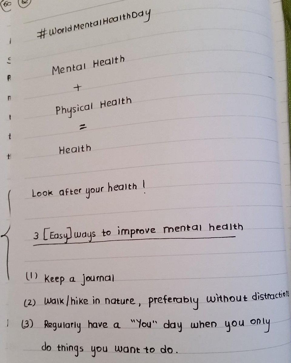 kaizenjournal's tweet photo. It's #worldmentalhealthday - make sure you are looking after your #mentalhealth

#journal #journaling #journalchat #diary #Wellbeing https://t.co/VmXDMyXkZo