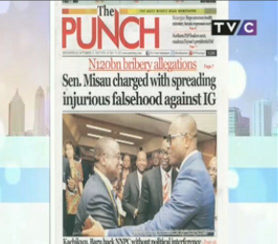 TVCconnect's tweet photo. Major headlines on 'The Punch' #NewsPaperFrontPageReview #YourViewTVC https://t.co/GFiWrTRZV3