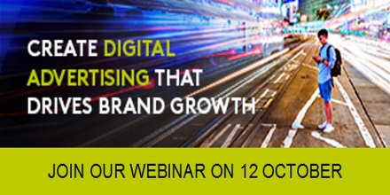 Hoe ontwikkel je beter online ads die ROI leveren en merkgroei ondersteunen? Volg ons webinar op 12 oktober as: bit.ly/2x1BBCJ