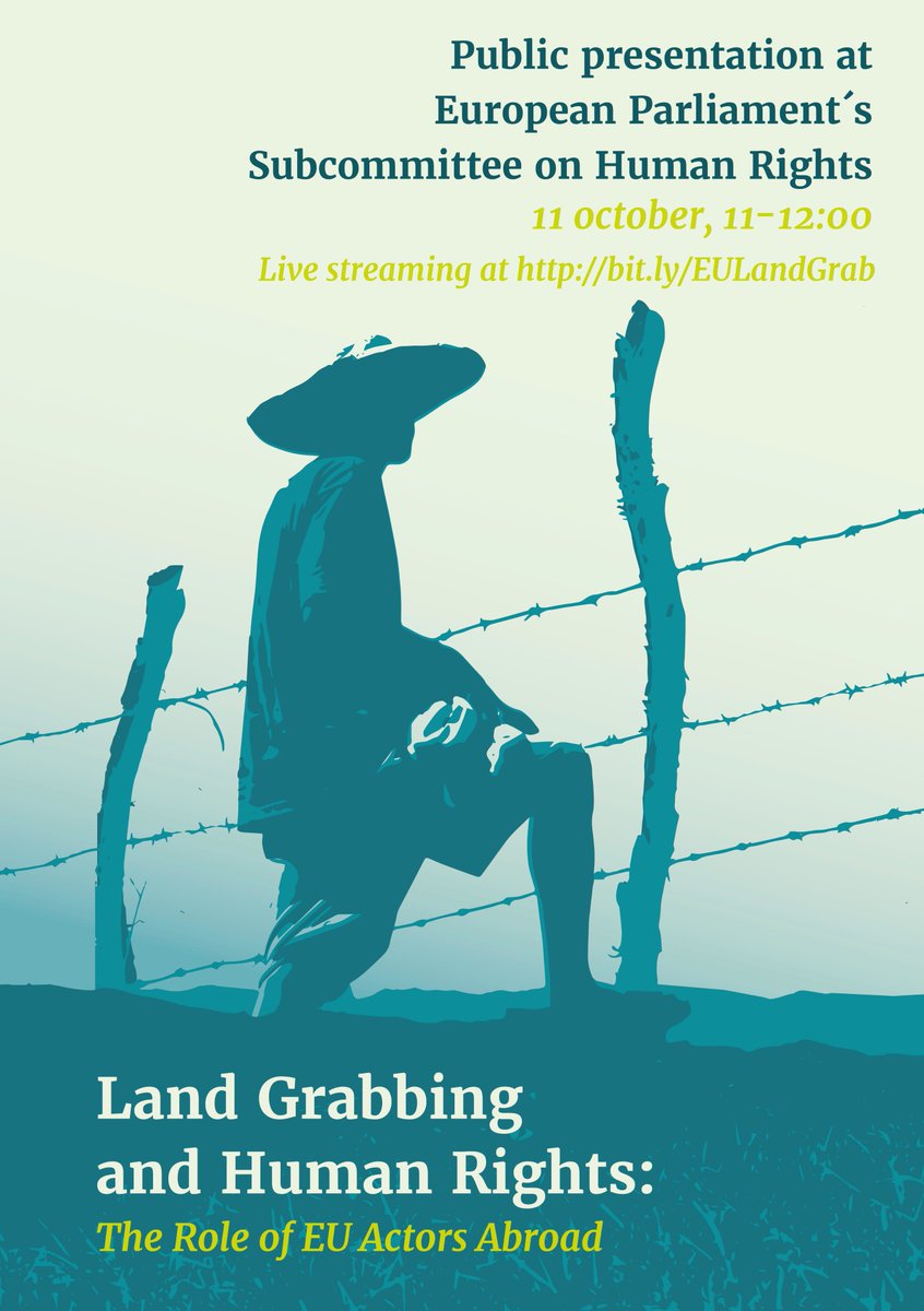 Presentation of study on #landgrabbing and human rights at <a href="/EP_HumanRights/">DROI Committee Press</a>  in less than 50 min bit.ly/EULandGrab <a href="/Europarl_EN/">European Parliament</a>
