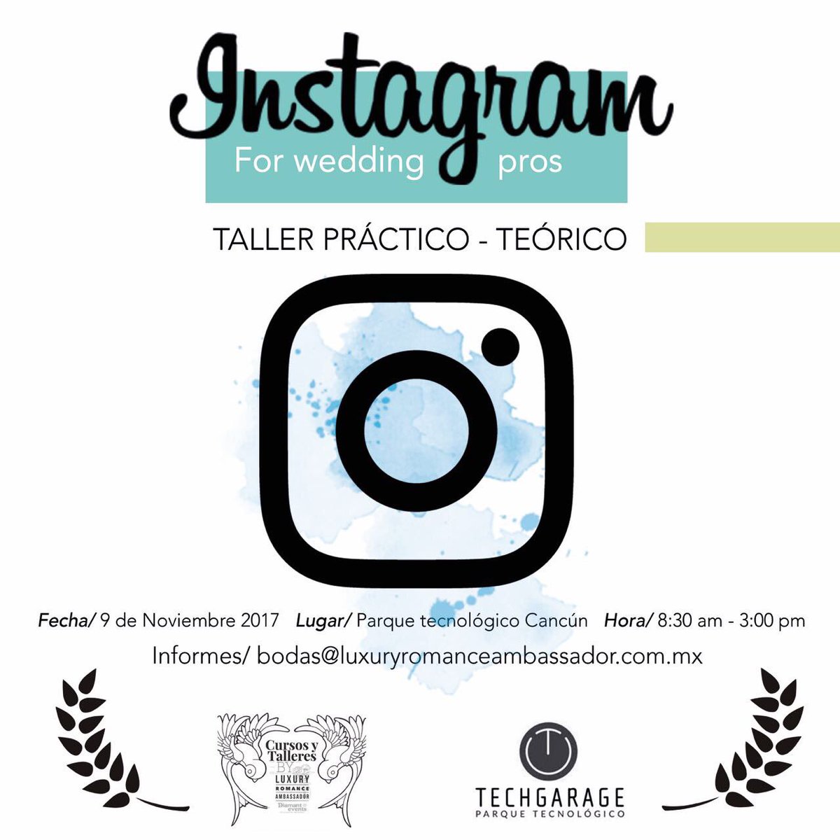 No te pierdas el próximo taller de #instagram para wedding pros #cancun