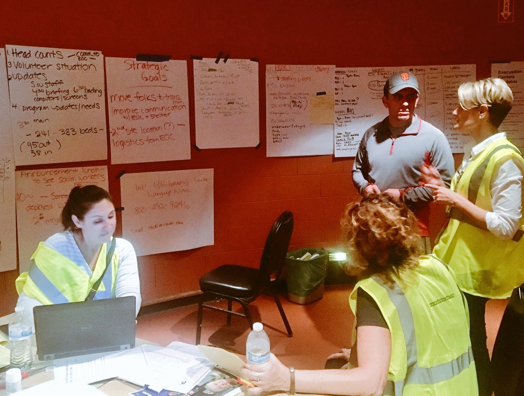 MarcLevine's tweet photo. Saying thank you to the amazing team providing 24 hour aid and shelter to hundreds of evacuees at the Marin Civic Center. #sonomafires https://t.co/Hp6ACI28xf