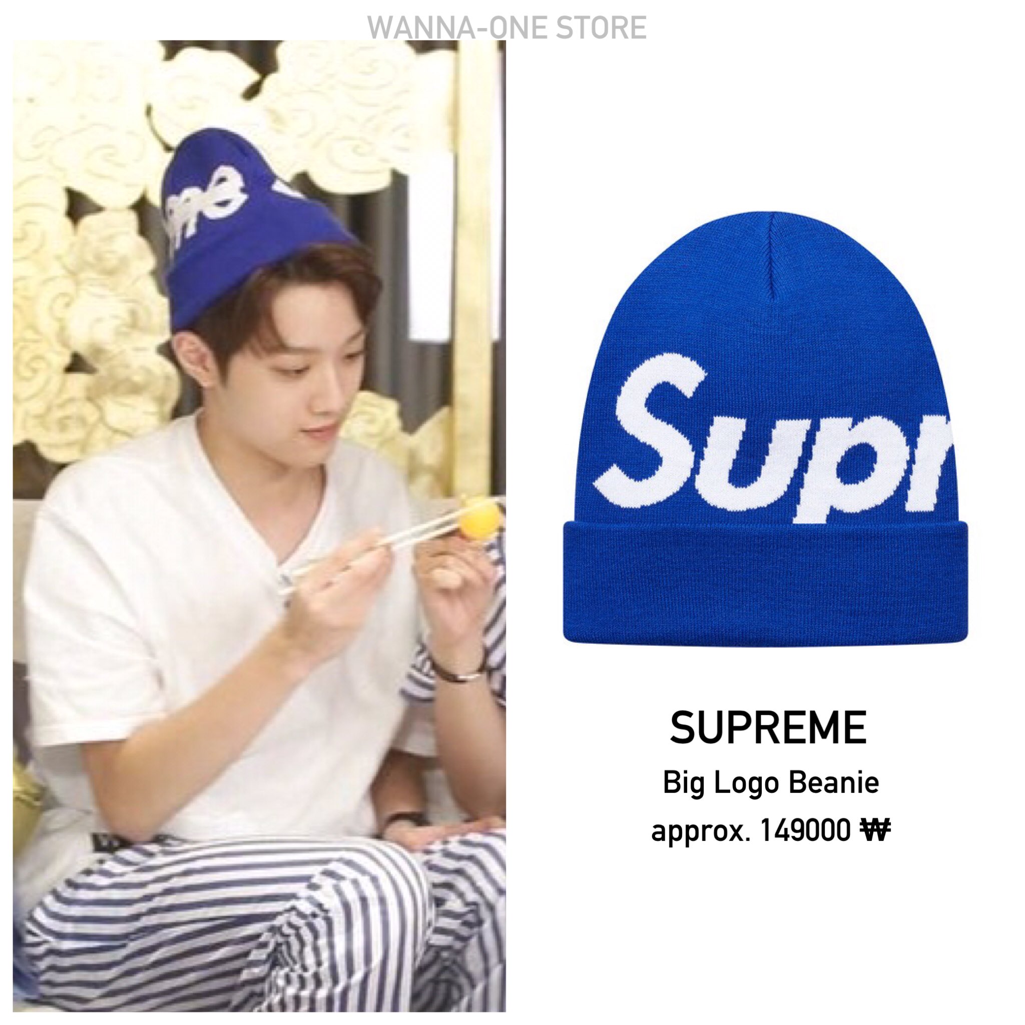 supreme big logo beanie