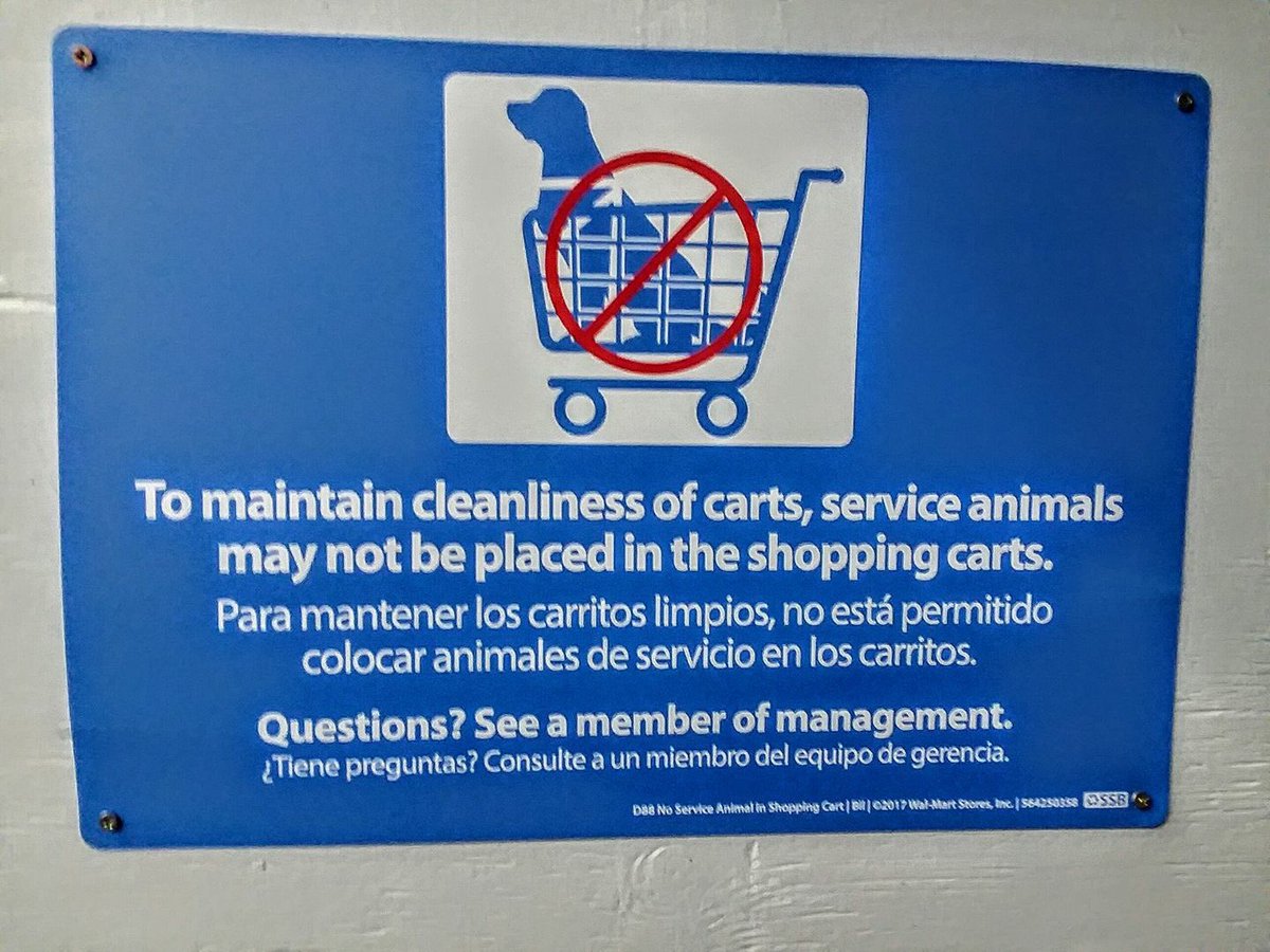 Image result for walmart can put a dog in a cart sign