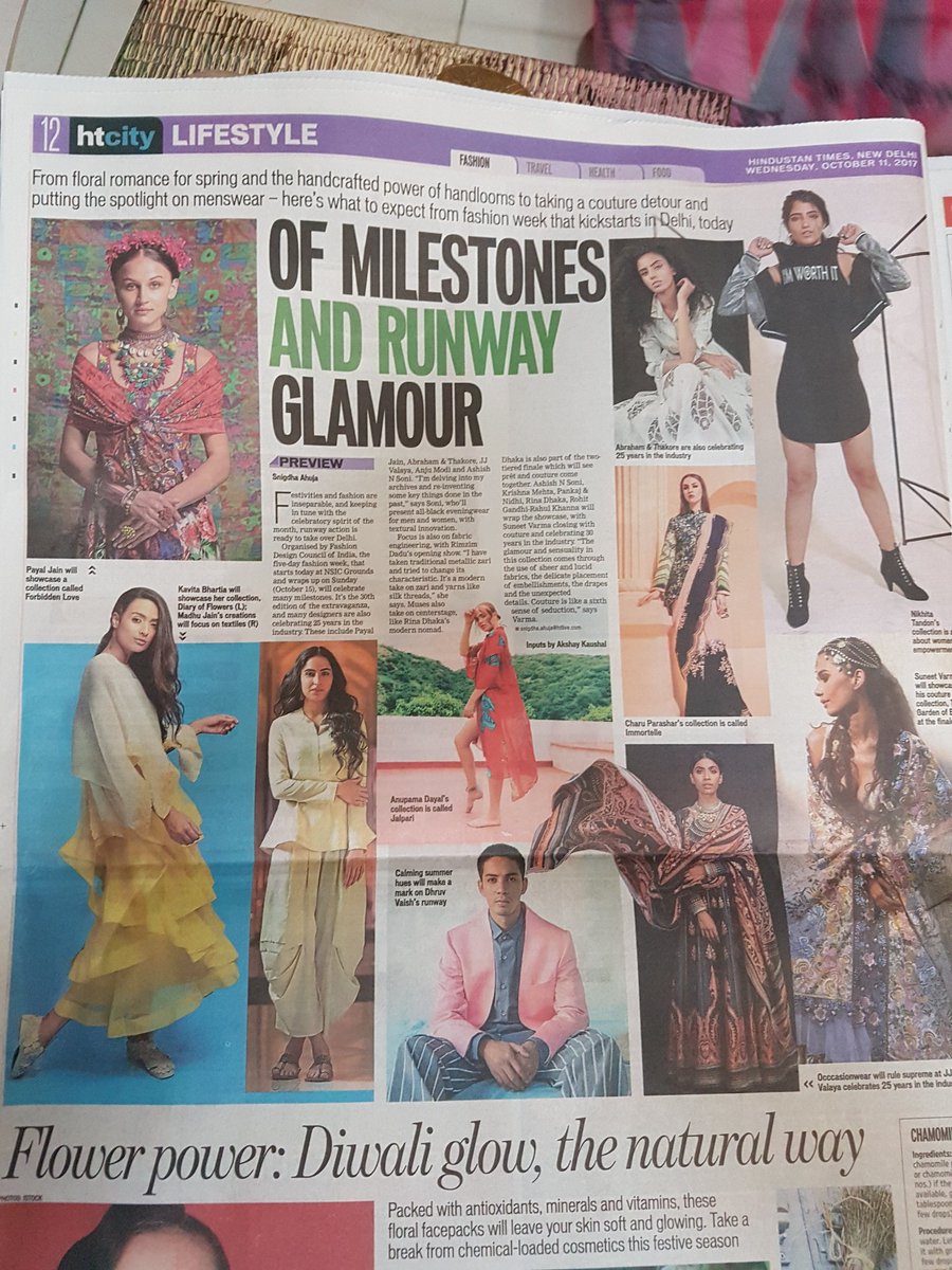 Wfivecomm's tweet photo. Fashion's  foremost extravaganza  begins today #AIFWSS18 @thefdci #Season30 #wfivecommunication https://t.co/xO11b9uVMN