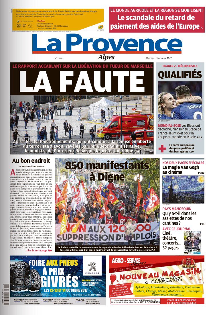 LaProvenceAlpes's tweet photo. A La #Une de LaProvence #Alpes #manifestation 850 personnes dans la rue à Digne-les-Bains #politique #Conseildepartemental #massifdesEcrins https://t.co/W4hVmwWOYG