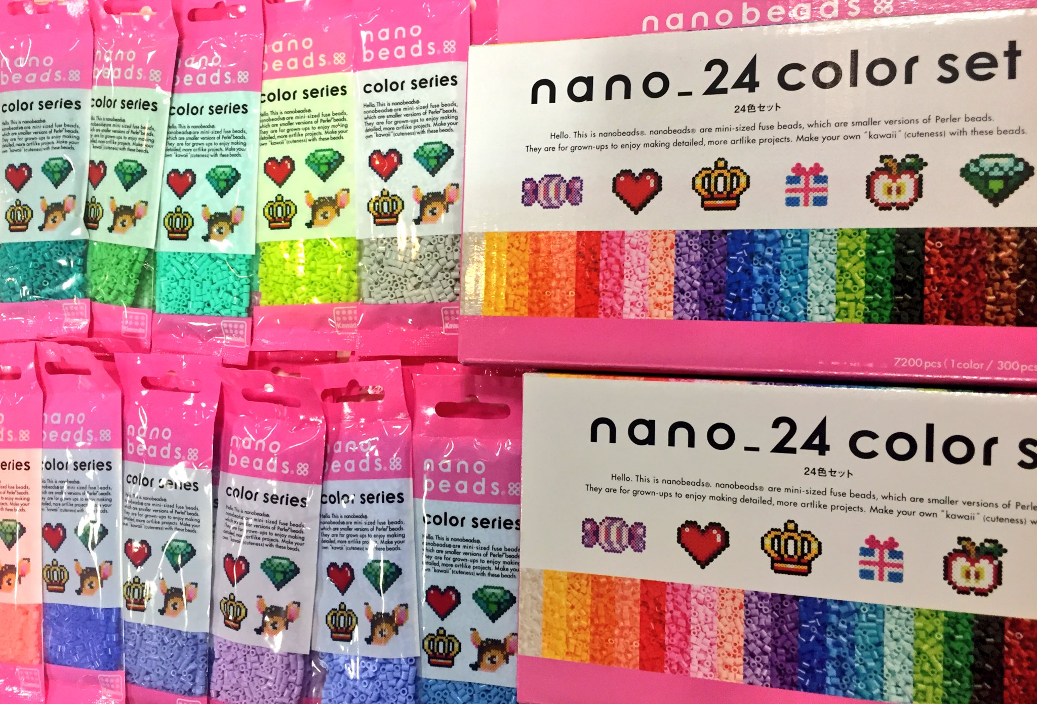 キッズウォーカー柴田店 Ar Twitter ちっちゃいちっちゃいアイロンビーズ ナノビーズ の新商品が入荷しました めんこい 単色パーツの新色や24色セットも入荷したよ W T Co Ka3gyeunjy Twitter