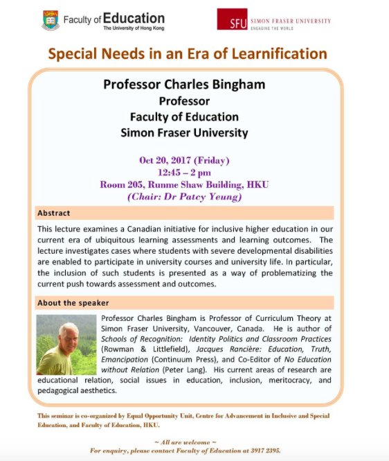 bingbingham's tweet photo. Excited to be lecturing in Hong Kong in 10 days on Inclusion in Higher Education! https://t.co/bnwGSxDB2C