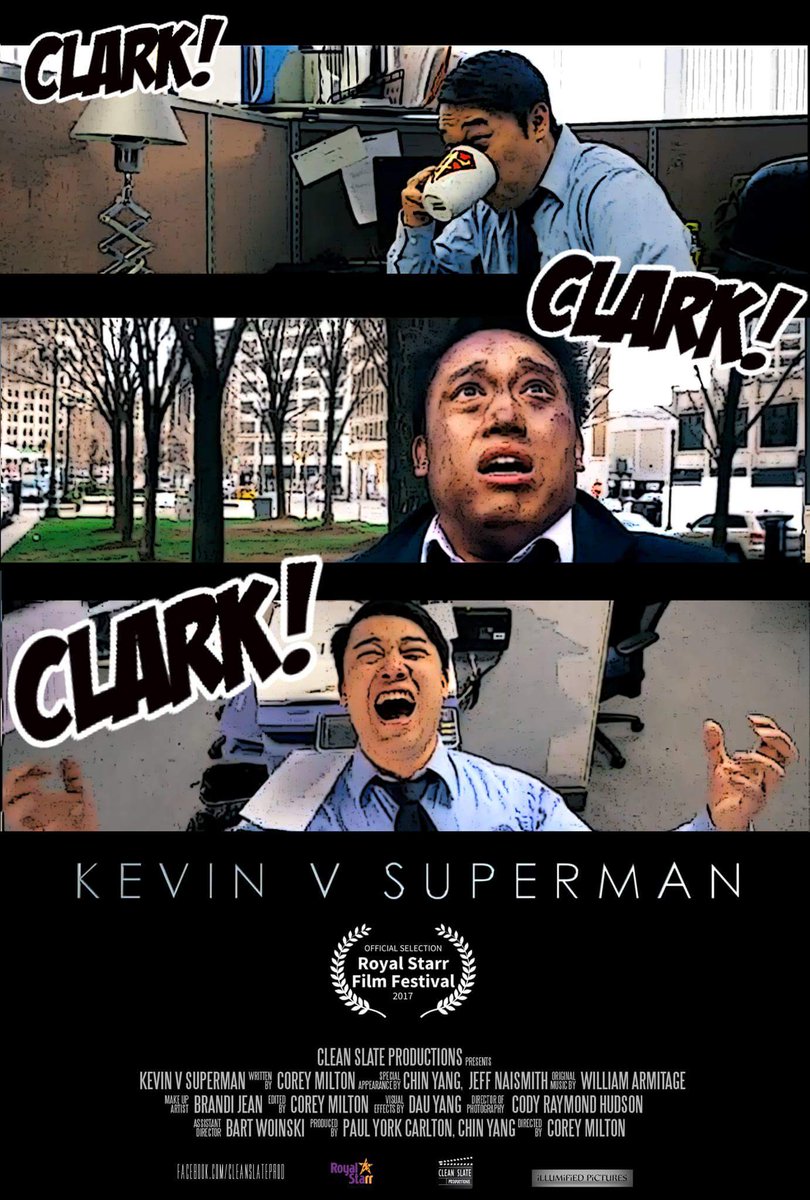 CleanSlateProd's tweet image. This FRI &amp;amp; SAT catch "Kevin V Superman" at the Royal Starr Film Fest. Screening starts at 7pm. #shortfilm #filmfest #detroit #filmmaking