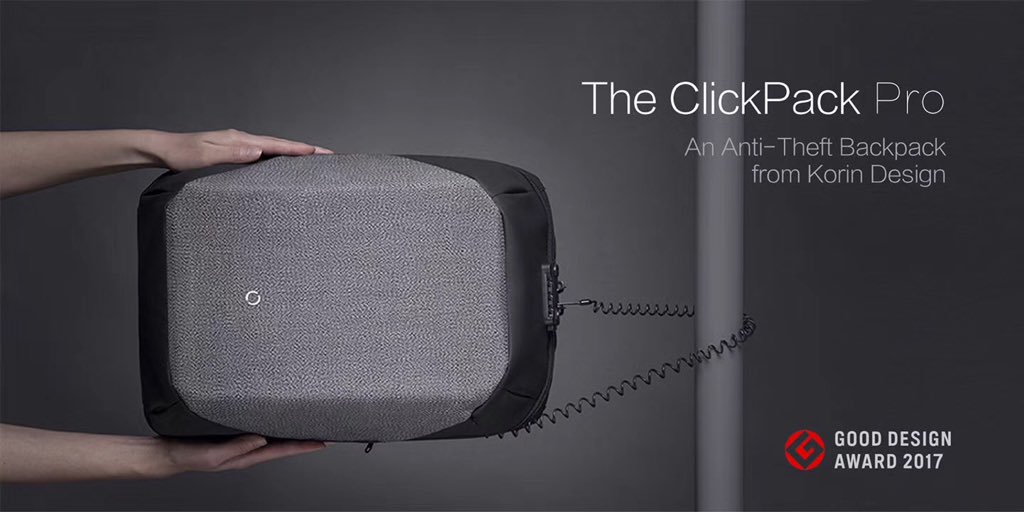 KorinDesign's tweet image. Hooray! We got the GOOD DESIGN AWARD 2017! #GOODDESIGNAWARD #ClickPackPro #KorinDesign #Antitheft #backpack