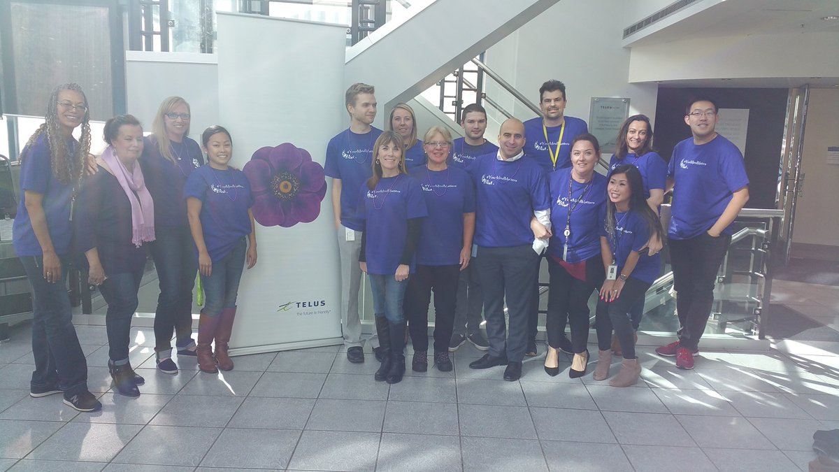 Nancy_McCurrach's tweet photo. #WorldMentaHealthDay #USWCares @TELUS @usw1944 @USW_District_3 unit to end the stigma #LightUpPurple2017 #maketodaypositive https://t.co/P6Vv6AdWUK