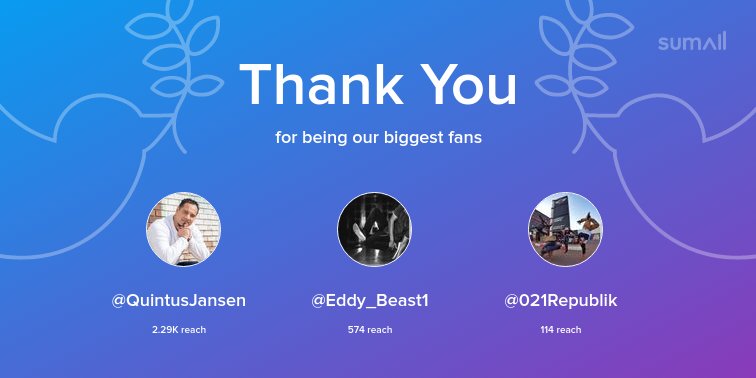 Our biggest fans this week: <a href="/QuintusJansen/">Quintus Jansen</a>, <a href="/Eddy_Beast1/">bboy_eddyb</a>, <a href="/021Republik/">021_Republik</a>. Thank you! via sumall.com/thankyou?utm_s…