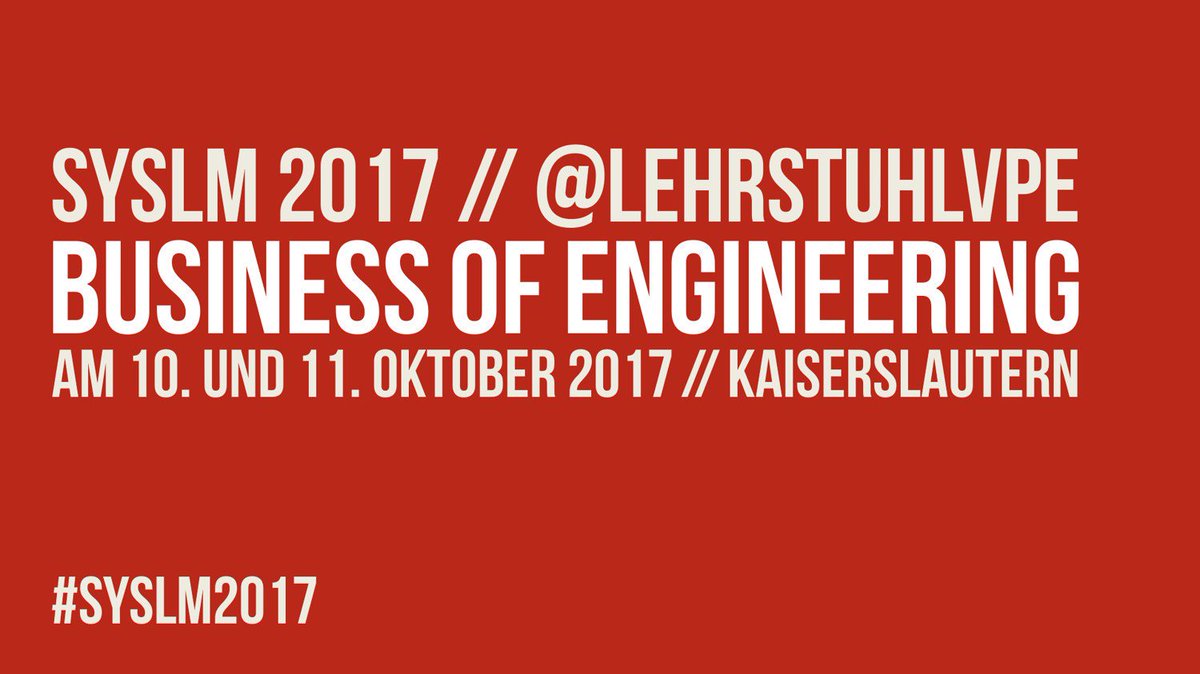 PSC4VPE's tweet photo. SysLM 2017: The Business of Engineering #Tagung @LehrstuhlVPE @uni_kl @wissenschaft_kl #SysLM #PLM https://t.co/sOyTK0hM6Q https://t.co/YBbiZHUS0N