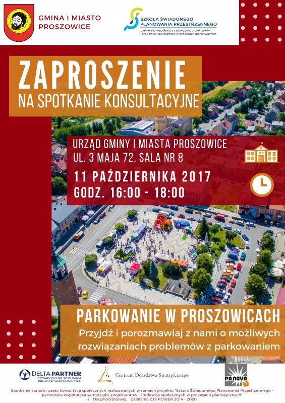 ProszowiceGiM's tweet photo. Parkowanie w Proszowicach- Zapraszamy na spotkanie konsultacyjne dnia 11.10.2017r. #UGiM #Proszowice #parkowanie #konsultacje https://t.co/a4qCcLxosN