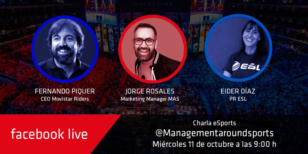 ¡Buenos días! Que ganas de hablar sobre los #eSports con @EiderD y @FernandoPiquer en punto de las 9am por FB Live facebook.com/Managementarou…