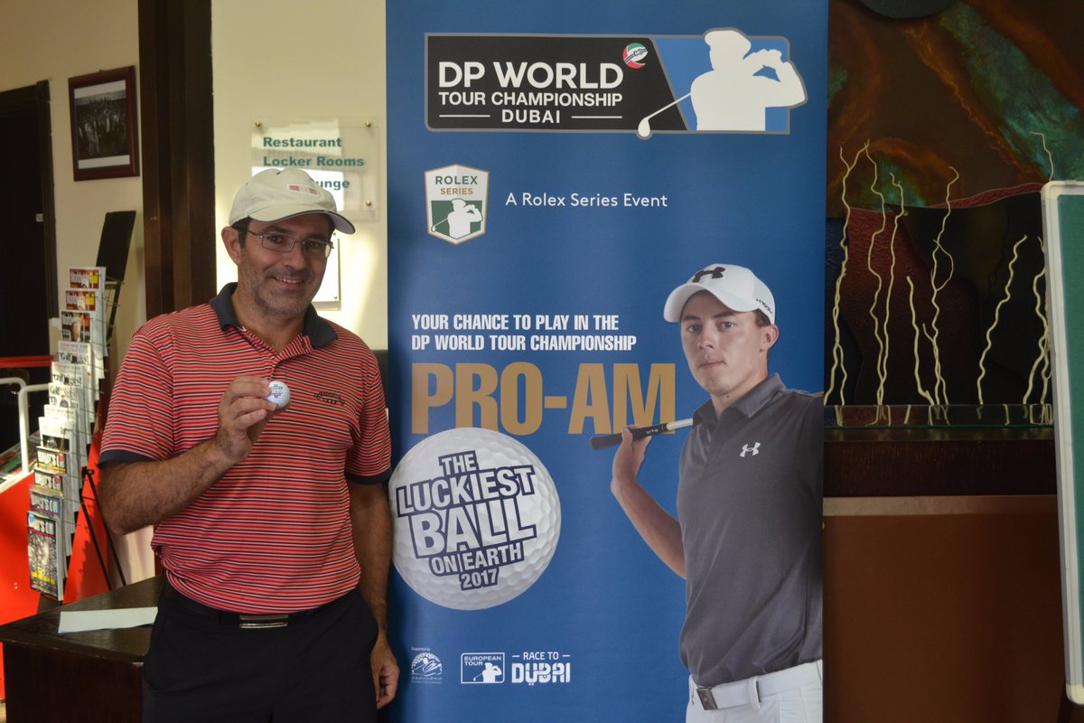 dpwtc's tweet photo. Congratulations to Jose Miguel Santos, winner of the Luckiest Ball on Earth qualifier @aesgc #luckiestballonearth #lboe17 #DPWTC17 https://t.co/M6aJW80z6a