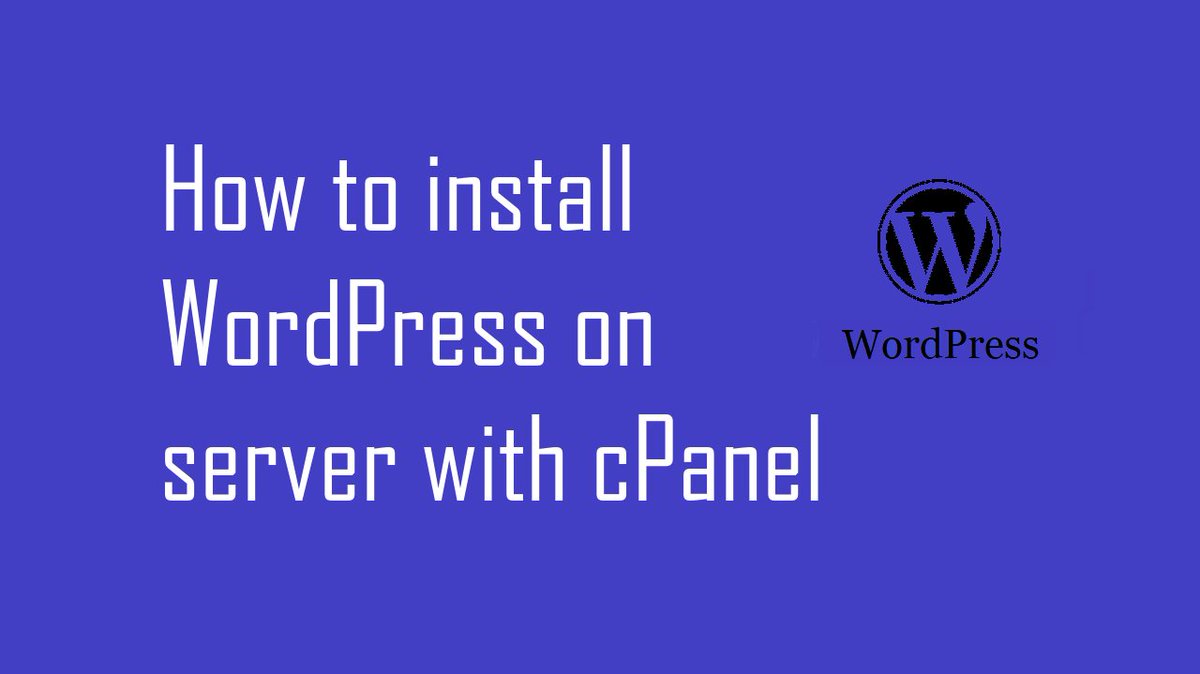 generic_Whiz's tweet photo. Video Tutorial: 
Install WordPress on Server with cPanel
 https://t.co/rkCSBbcyvO
 #WordPress #cPanel #OpenSource #Tutorial #Video https://t.co/y0rJQMt33K