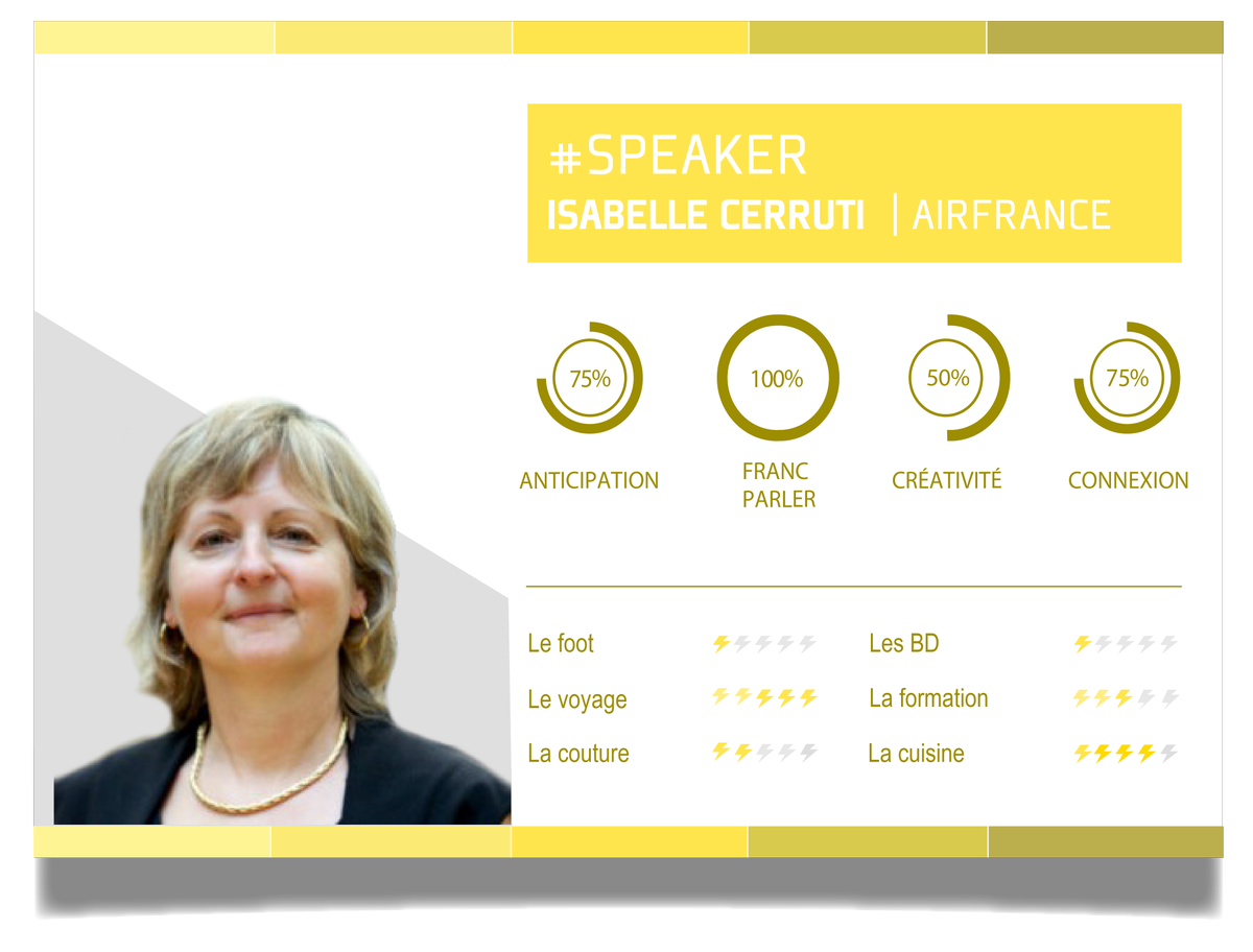 Voici Isabelle Cerruti, Senior Change Manager à la Transformation Digital à Airfrance, notre 3ème speaker ! paris.disruptrh.fr