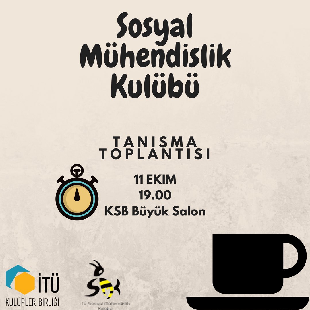 Bugün merak ettiğiniz her şey için 19.00da KSB Büyük Salondayız. 🤗