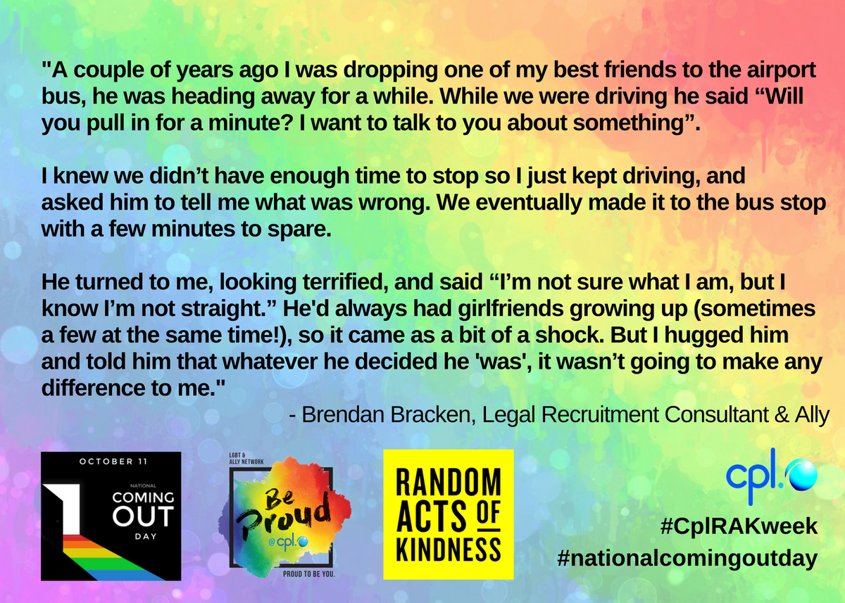 BeProudCpl's tweet photo. Acceptance and understanding can be the key to helping someone through a difficult time #cplRAKweek #NationalComingOutDay  #MentalHealthDay https://t.co/YZv1kLido4