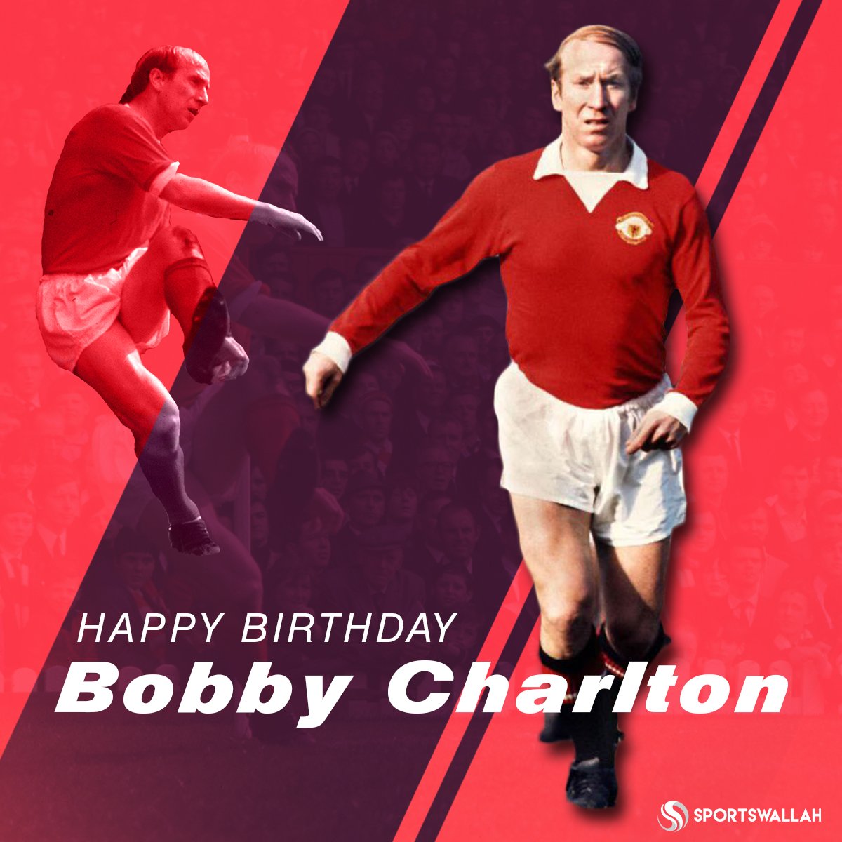 12 trophies 249 goals  758 games Happy birthday to one of greatest legends, Sir Bobby Charlton. 