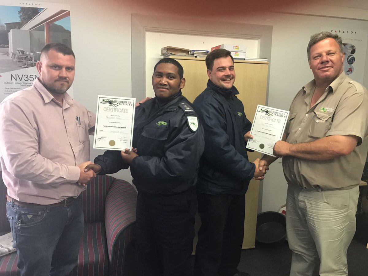 SuiderkruisSec's tweet photo. Baie geluk manne! 💪

(In-house Tactical 1 Certification) https://t.co/94hXxaYEA0