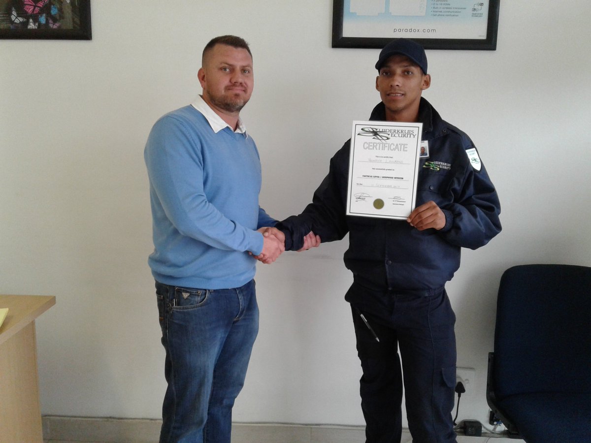 SuiderkruisSec's tweet photo. Baie geluk manne! 💪

(In-house Tactical 1 Certification) https://t.co/94hXxaYEA0