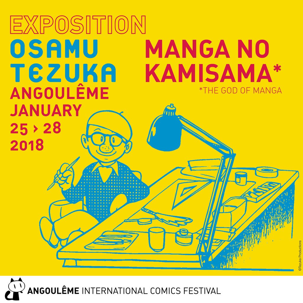 bdangouleme's tweet photo. #OsamuTezuka “the God of manga” will be the subject of an incredible exhibit at Angoulême : 
https://t.co/KgjNazshmw #FIBD2018 #manga https://t.co/frmbldUAIG