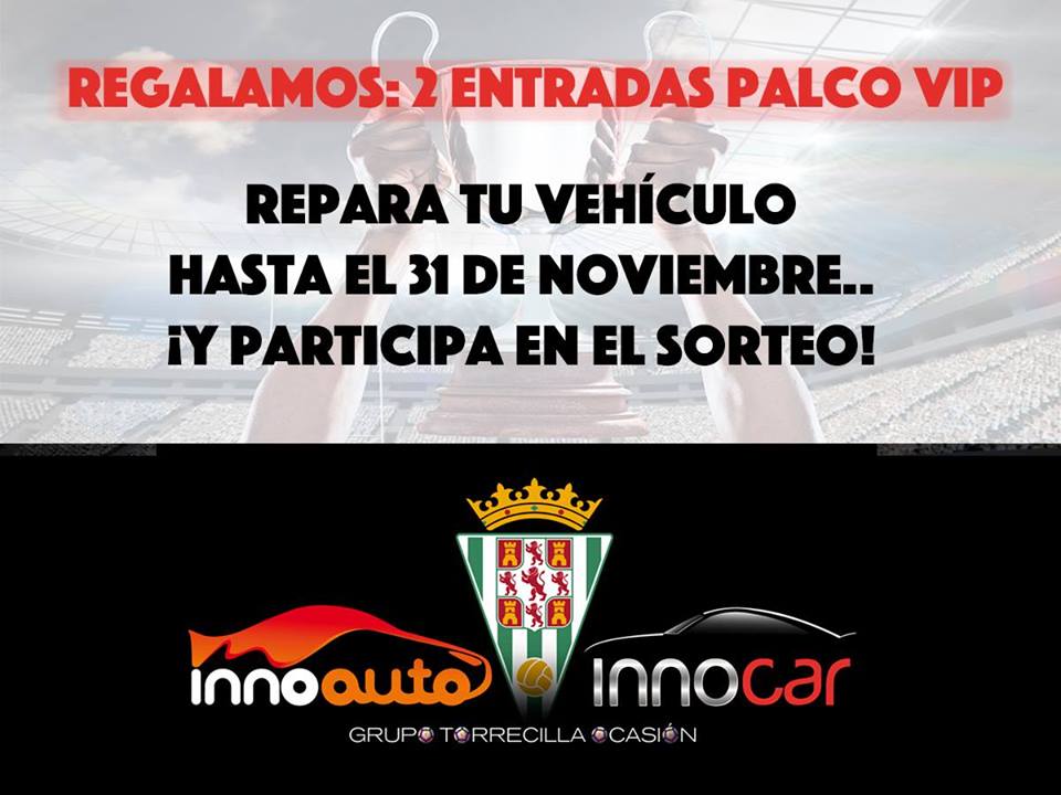 Innoauto3's tweet photo. Ahora..¡Reparando tu vehículo hasta el #31DeNoviembre, gana #DosEntradas para un #PalcoVip para ver el Córdoba CF SAD!  😀😀😀
#Innoauto https://t.co/XJPgdbecHQ