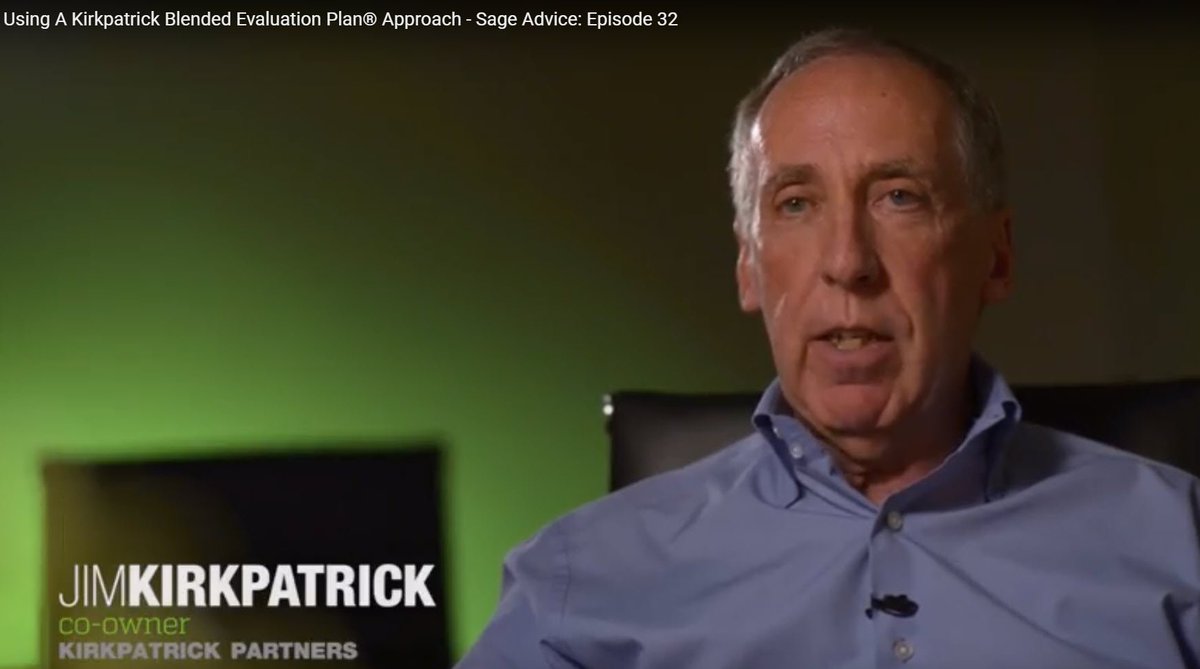 See Jim Kirkpatrick discuss the need for a Blended Evaluation Plan®. Get a free sample Blended Evaluation Plan form. tinyurl.com/y9574uss