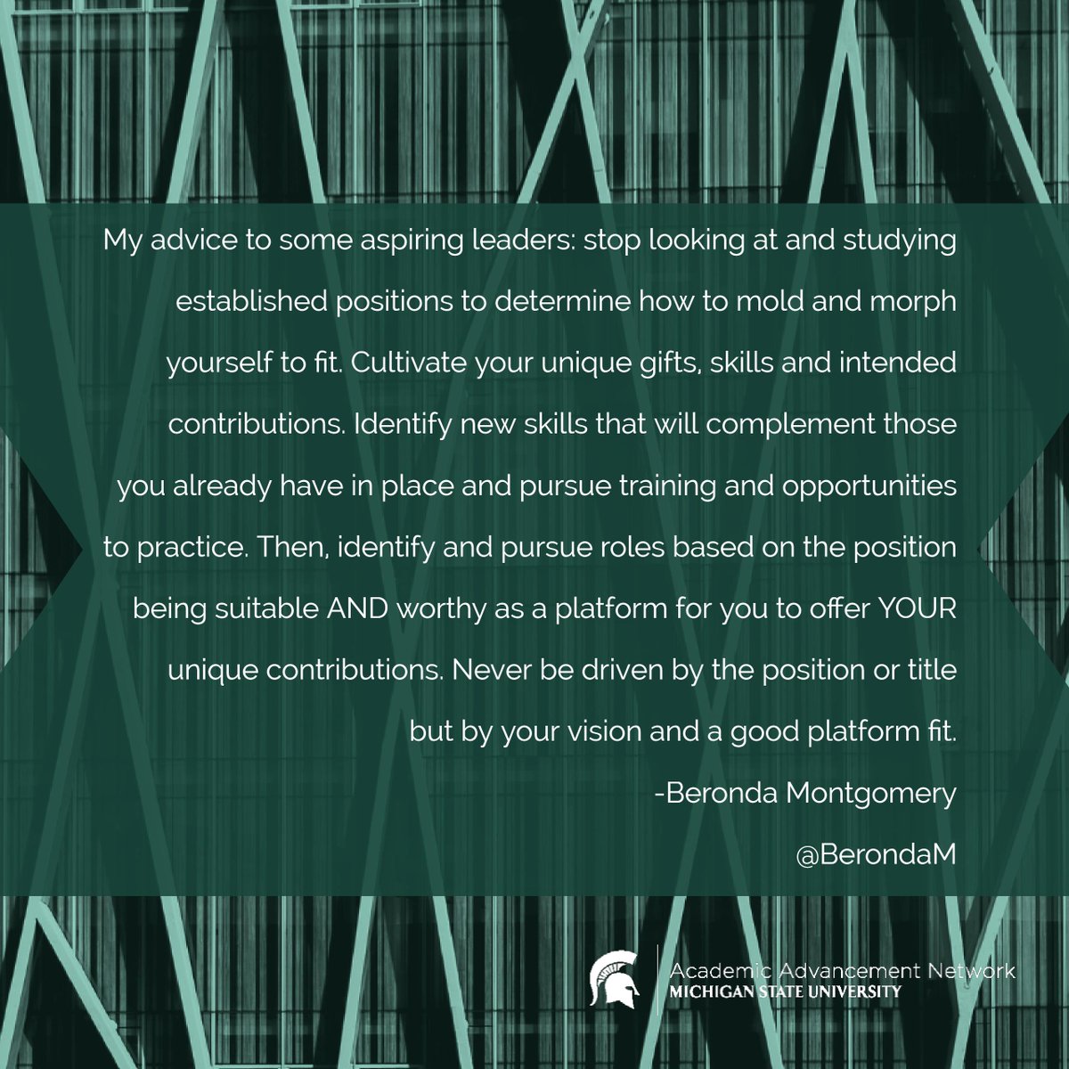 #WednesdayWisdom via <a href="/BerondaM/">Beronda L. Montgomery--@BerondaM at BSky</a>: #Leaders should not just squeeze into expected roles. Grow &amp; seek best platforms for unique contributions.