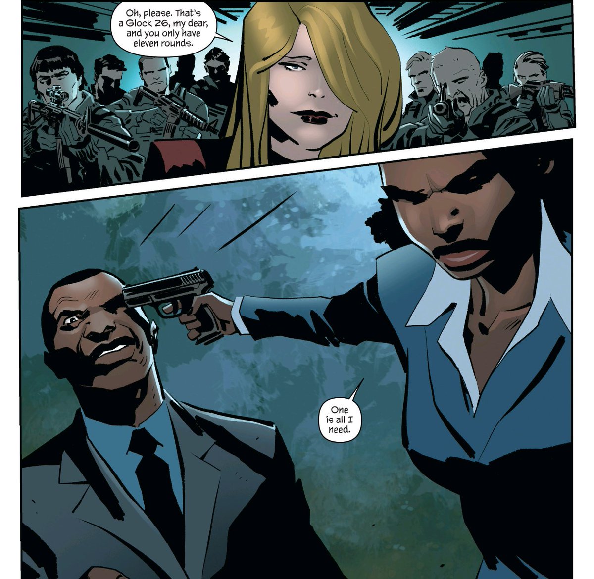 AgentUnderFire_'s tweet photo. //Got a bunch of James Bond comics on sale last week and Moneypenny is 100% the best 100% of the time. https://t.co/FifeQJnjUK