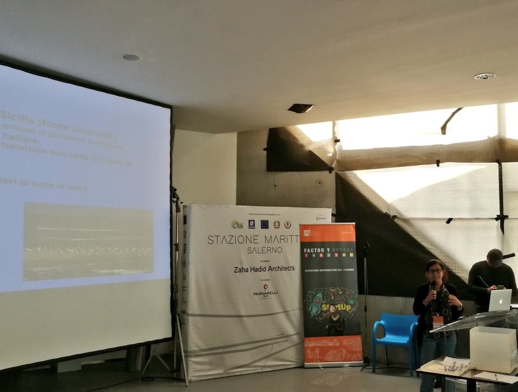 TurismoMiBACT's tweet photo. Iniziata la sessione di pitch pomeridiana dedicata alle #startup con tema mare. #AccelerathonMare #FactorYmpresaTurismo #Salerno https://t.co/68vXPjxbPq
