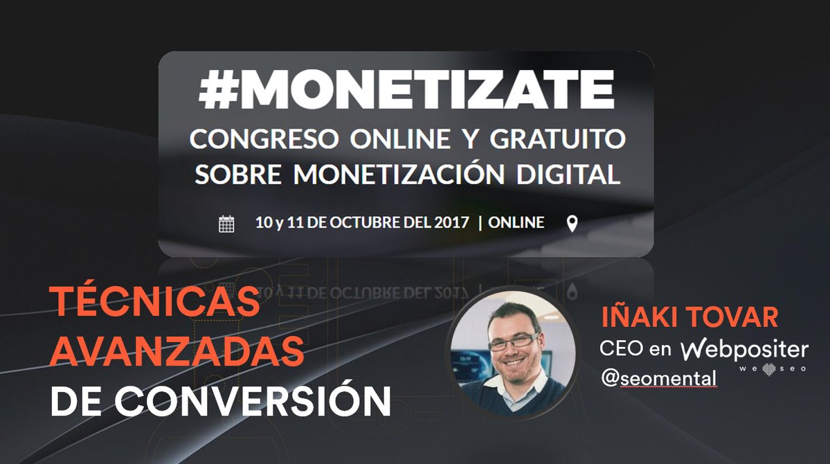 rbnsalcedo's tweet photo. Esta tarde sobre las 18:00 estaré en #MONETIZATE compartiendo técnicas chulas de conversión. https://t.co/MwLKfNifOk ... by #semrush_es https://t.co/uyLbdgoPOs