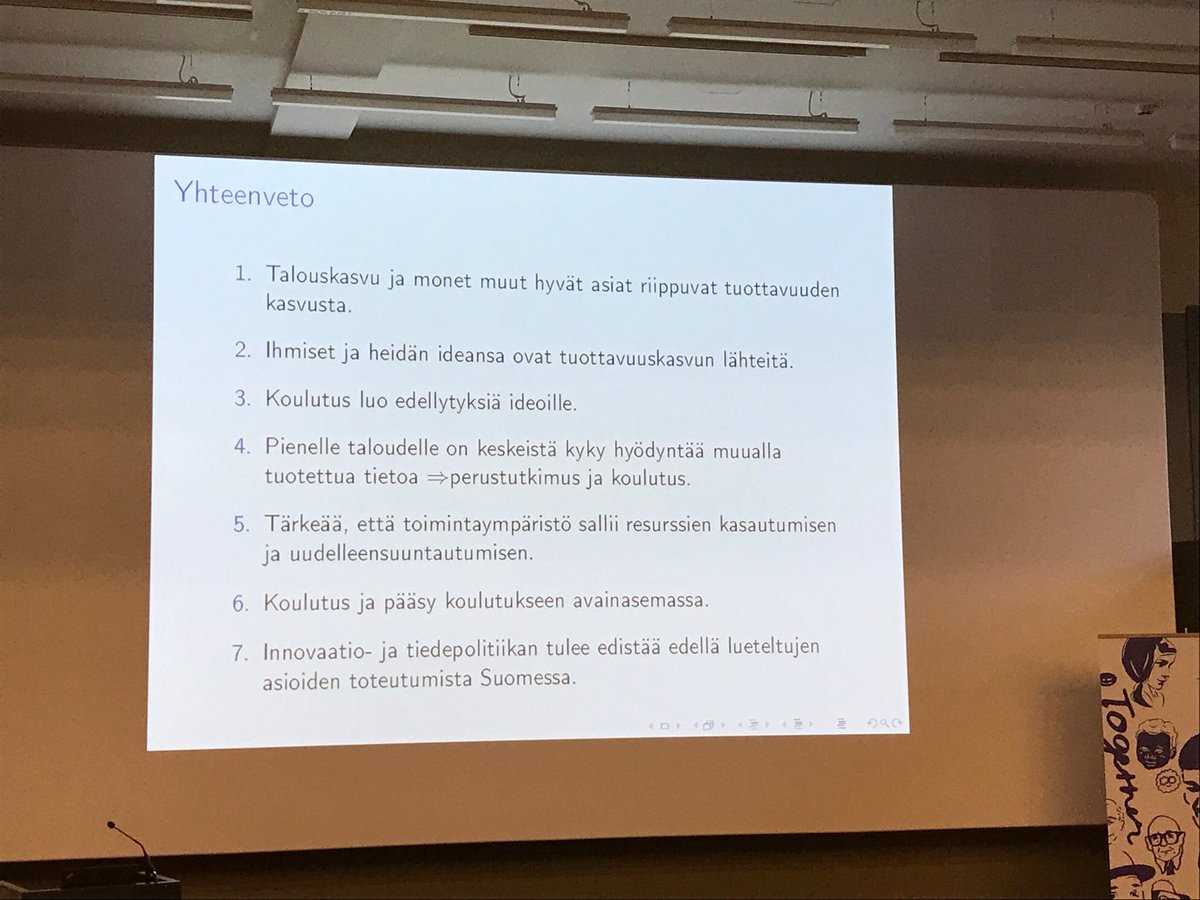 KirstiSintonen's tweet photo. Prof. Otto Toivasen hyvä kiteytys koulutuksen ja tutkimuksen merkityksestä talouskasvuun #vattpäivä https://t.co/yFyAzBzUxH