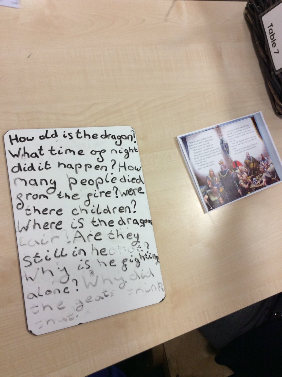 Generating questions about Beowulf in Guided Reading. #destinationreader