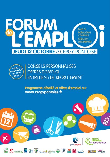 UniversiteCergy's tweet photo. Le Forum de l'#emploi de Cergy-Pontoise, c'est demain jeudi de 9h à 16h au complexe sportif des Maradas. A vos #CV ! https://t.co/8plY3k6Mts